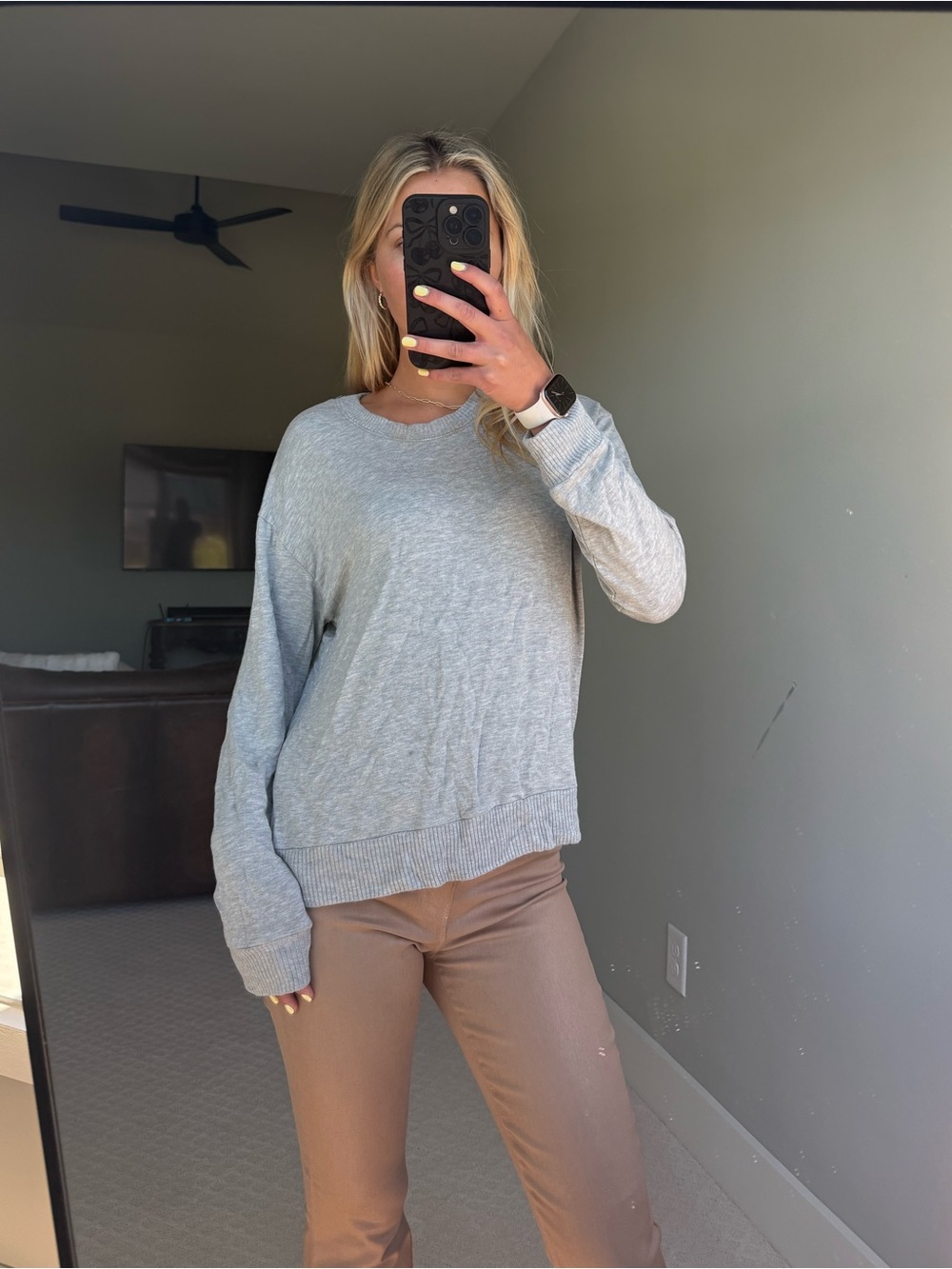 Splendid Gray Cozy Crewneck Sweater